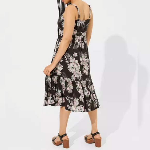 Torrid Midi Super Soft Tiered Dress - Picture 2 of 10